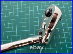 Snap on tools usa 3/8 drive soft grip flex head quick release chrome ratchet
