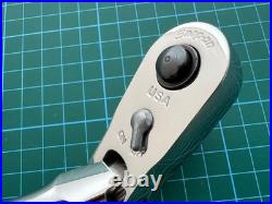 Snap on tools usa 3/8 drive soft grip flex head quick release chrome ratchet