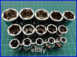 Snap on tools usa 6mm 20mm FDX shallow 3/8 drive chrome sockets list £316.08