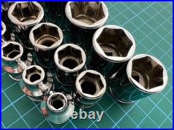 Snap on tools usa 6mm 20mm FDX shallow 3/8 drive chrome sockets list £316.08