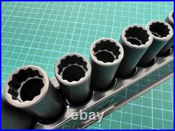 Snap on tools usa 8mm 24mm deep impact sockets 3/8 drive, new list £343