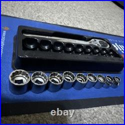 Snapon 3/8 Drive 12-Point Metric Flank Drive Low-Profile Ratchet/ Socket