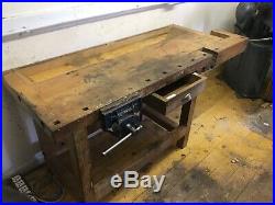 Solid Beech Heavy Duty Carpenters Work Bench Record No. 52 Quick Release Vice