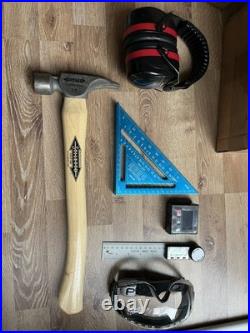 Stiletto 14oz Titanium Framing Hammer 14 Curved Hickory with Carpentry Bundle