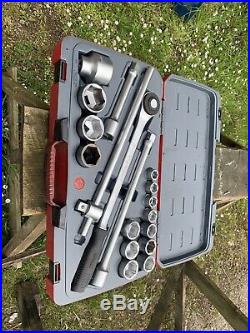 Teng Tools 18 Piece 3/4 Drive Socket Ratchet Extension Tool Set In Case 6 Point