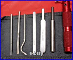 UNUSUAL ROBERT SORBY CHISEL SET of 6 chisels & 2 handles