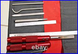 UNUSUAL ROBERT SORBY CHISEL SET of 6 chisels & 2 handles