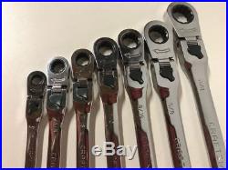 USA CRAFTSMAN Ratcheting Wrench Locking Flex Head Standard Set 7 piece ratchet