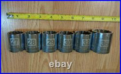 USA Made CRAFTSMAN 1/2 Drive LARGE METRIC SOCKET SET 6pc EASY READ Laser Etched