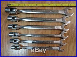 USA Made = CRAFTSMAN = V Flex Head Socket Wrench Set SAE Inch 6pc swivel Saltus