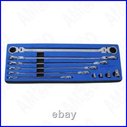 US PRO 10PC Extra Long Flexi Head Ratchet Spanner Wrench Set CR-V 2218 US PRO 10PC Extra Long Flexi Head Ratchet Spanner Wrench Set CR-V 2218