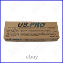 US PRO 10PC Extra Long Flexi Head Ratchet Spanner Wrench Set CR-V 2218 US PRO 10PC Extra Long Flexi Head Ratchet Spanner Wrench Set CR-V 2218