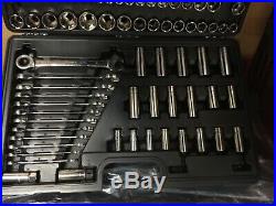 Used CHROME Halfords Advanced 200 Piece Socket Ratchet Spanner Set Tool Box
