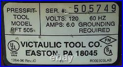 VICTAULIC PFT505 PRESSFIT TOOL CRIMPER PROPRESS CRIMPING TOOL With JAWS 1/2 TO 2