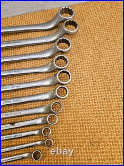 Vintage 60/70s Britool 2RB Double-Ended Offset Swan Neck Ring Spanners 11x AF/BS