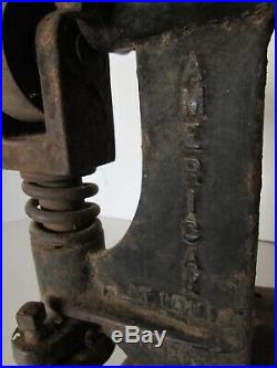 Vintage American Hand Crank Leather Splitting Skiver Tool Antique St. Louis USA