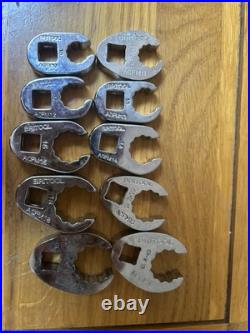 Vintage Britool Hallmark 10pc Metric 3/8 Drive Flare Nut Crowfoot Set 10-19mm