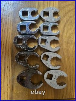 Vintage Britool Hallmark 10pc Metric 3/8 Drive Flare Nut Crowfoot Set 10-19mm