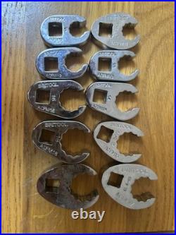 Vintage Britool Hallmark 10pc Metric 3/8 Drive Flare Nut Crowfoot Set 10-19mm