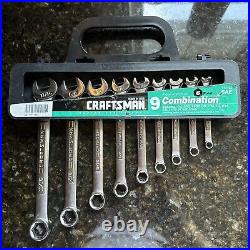 Vintage Craftsman 9pc 6 point SAE Combination Wrench Set USA 44162 1/4 11/16