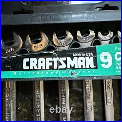 Vintage Craftsman 9pc 6 point SAE Combination Wrench Set USA 44162 1/4 11/16