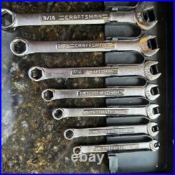 Vintage Craftsman 9pc 6 point SAE Combination Wrench Set USA 44162 1/4 11/16