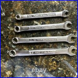 Vintage Craftsman 9pc 6 point SAE Combination Wrench Set USA 44162 1/4 11/16