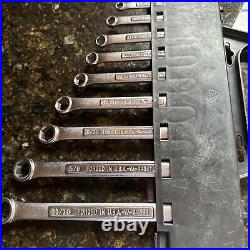 Vintage Craftsman 9pc 6 point SAE Combination Wrench Set USA 44162 1/4 11/16