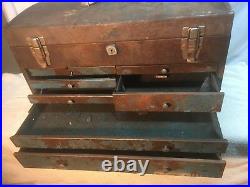 Vintage Dayton Electric MFG. Metal Machinist Tool Box 7 drawer Steam Punk