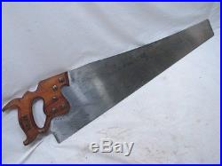Vintage Disston D-8 7 pt Hand Saw Wood Tool Rip/Crosscut Carpenter's Woodworking