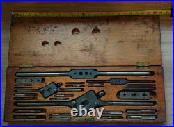 Vintage Eventus BSF Tap & Die Set in Original Wooden Case, all but 1 Tap Missing