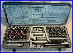 Vintage GEDORE 41pc 1/2 Socket Set Metric AF Whitworth COMPLETE 1970s Rare