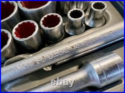 Vintage GEDORE 41pc 1/2 Socket Set Metric AF Whitworth COMPLETE 1970s Rare