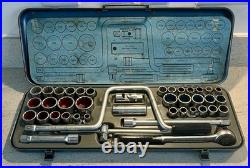 Vintage GEDORE 41pc 1/2 Socket Set Metric AF Whitworth COMPLETE 1970s Rare