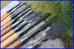 Vintage Japanese Chisel Wood Carving Hand Tool Knife Set of 10