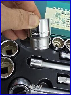Vintage Kamasa 3554 Socket Set Metric. Nos 24 Pcs