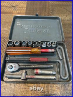 Vintage Snap-On Early Socket Wrench Set In Original Case 1/4 Drive WWII