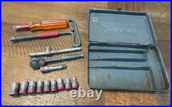 Vintage Snap-On Early Socket Wrench Set In Original Case 1/4 Drive WWII