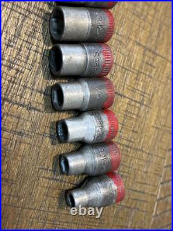Vintage Snap-On Early Socket Wrench Set In Original Case 1/4 Drive WWII
