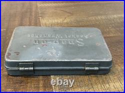 Vintage Snap-On Early Socket Wrench Set In Original Case 1/4 Drive WWII