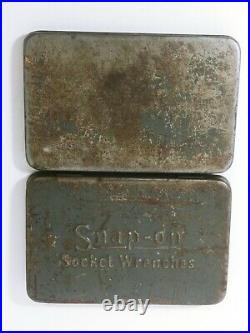 Vintage Snap-On Midget 1/4 drive Socket & Ratchet Set Original Metal Case WWII