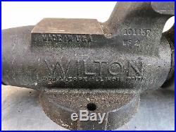 Vintage Wilton Serrated Machinist Stationary Bench Vise-4in Jaws Width 48 Pounds