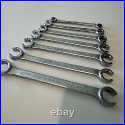 Vtg 7pc Proto Professional SAE Flare Nut Wrenches Open End USA 3700m 7mm-21mm