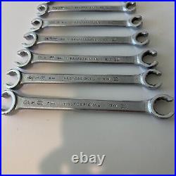 Vtg 7pc Proto Professional SAE Flare Nut Wrenches Open End USA 3700m 7mm-21mm