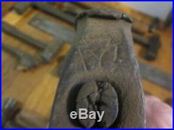 Vtg Blacksmith Farrier Anvil Forge Hammer Hand Made Rule Forming Tool Lot FreeSH