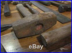 Vtg Blacksmith Farrier Anvil Forge Hammer Hand Made Rule Forming Tool Lot FreeSH
