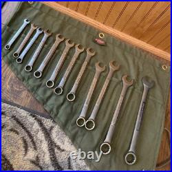 Vtg Craftsman 12 Pc Metric Combination Wrench Set 12-Pt Forged USA V? With roll