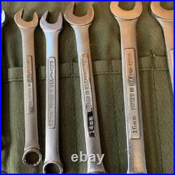 Vtg Craftsman 12 Pc Metric Combination Wrench Set 12-Pt Forged USA V? With roll