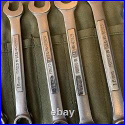Vtg Craftsman 12 Pc Metric Combination Wrench Set 12-Pt Forged USA V? With roll