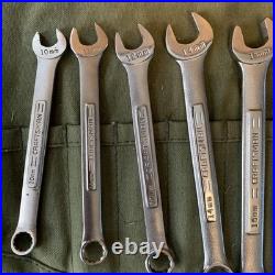 Vtg Craftsman 12 Pc Metric Combination Wrench Set 12-Pt Forged USA V? With roll